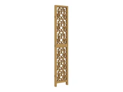 Biombo-Tabique divisorio de 4 paneles en madera maciza de paulownia marrón Marru00f3n