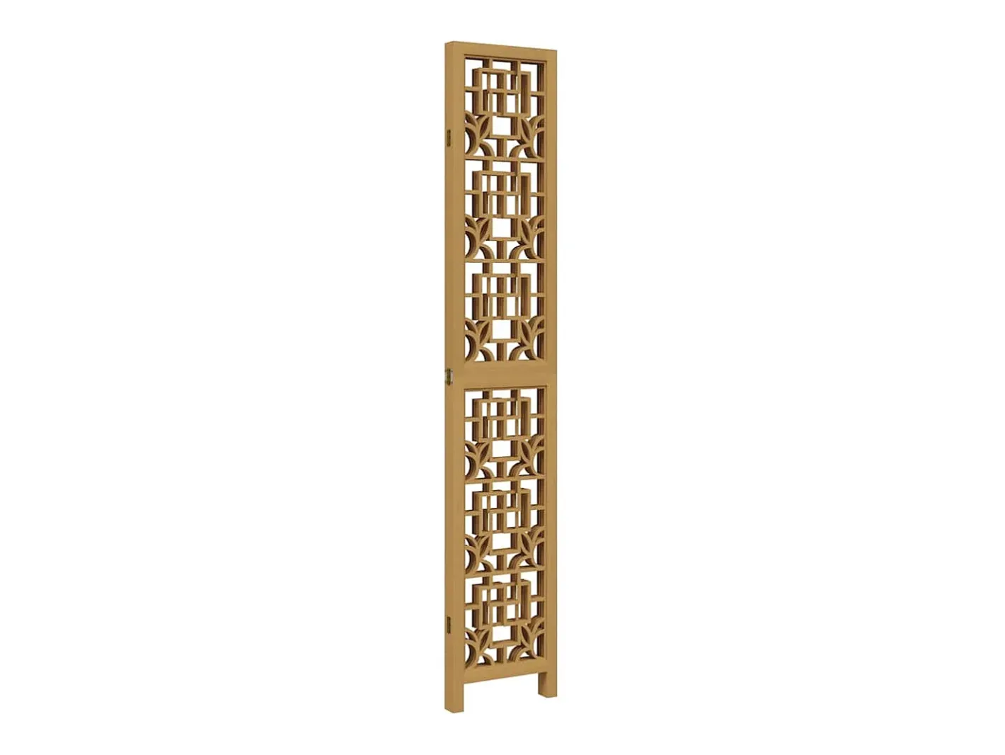 Biombo-Tabique divisorio de 4 paneles en madera maciza de paulownia marrón Marru00f3n