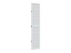 Tabique divisorio de 4 paneles en madera maciza de paulownia blanca Blanco Best