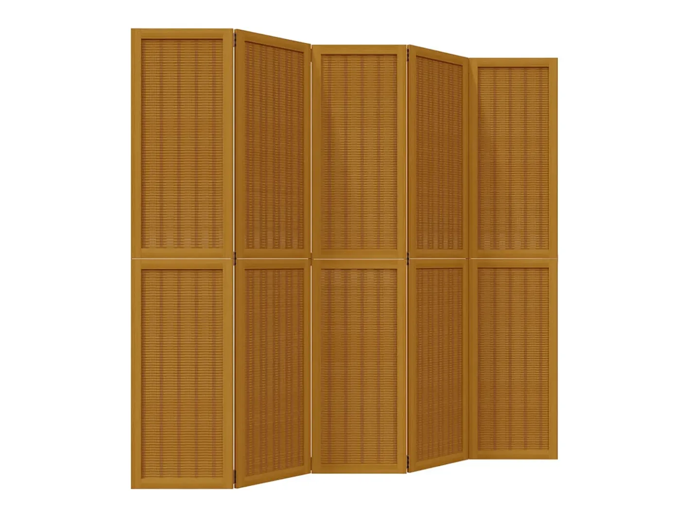 Sale Tabique divisorio de 5 paneles en madera maciza de paulownia marrón Marru00f3n