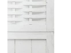 Tabique divisorio de 4 paneles en madera maciza de paulownia blanca Blanco
