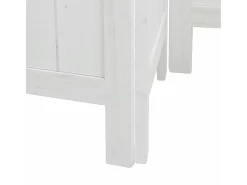 Tabique divisorio de 4 paneles en madera maciza de paulownia blanca Blanco