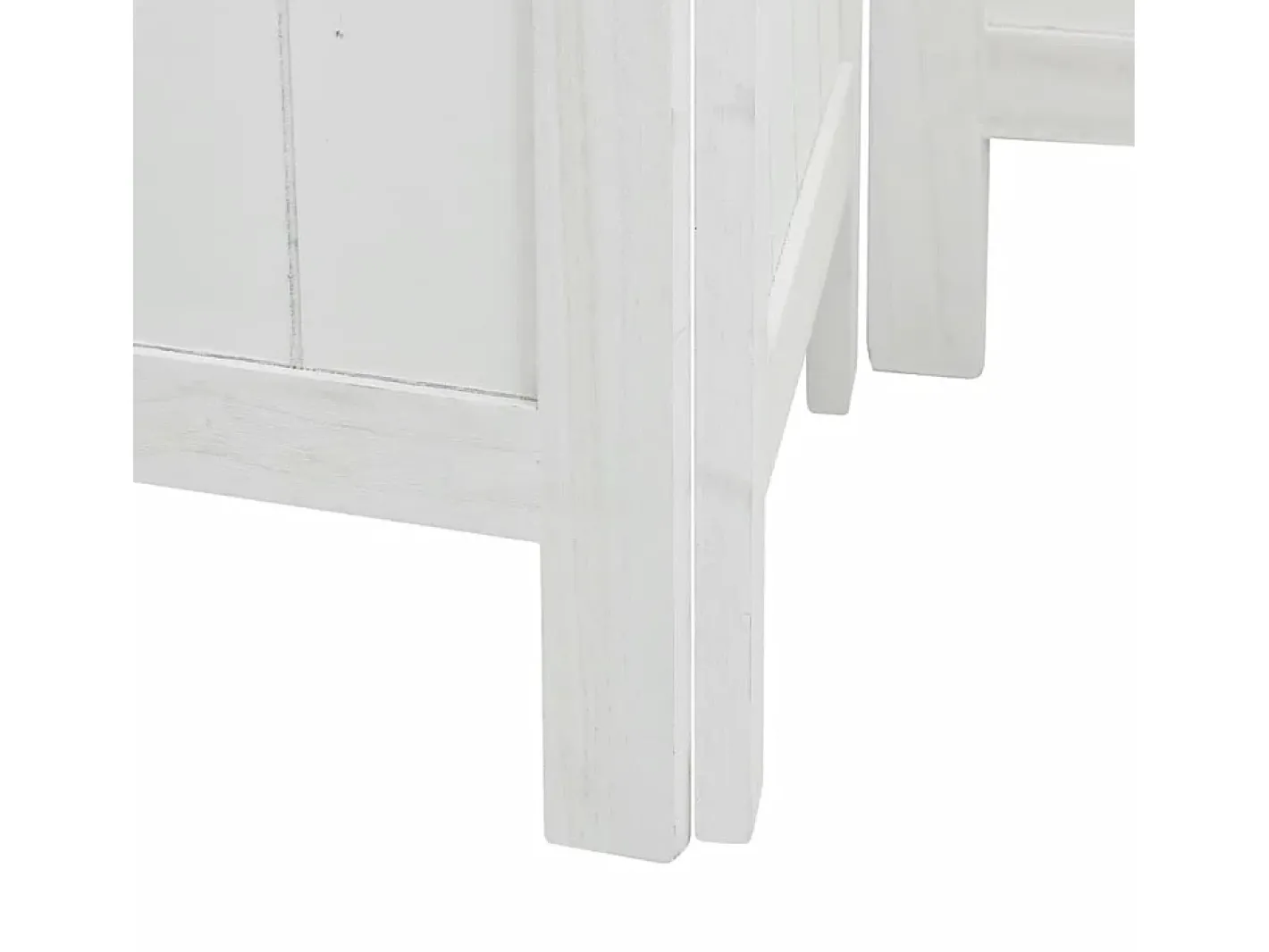 Tabique divisorio de 4 paneles en madera maciza de paulownia blanca Blanco