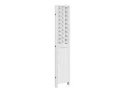 Tabique divisorio de 4 paneles en madera maciza de paulownia blanca Blanco