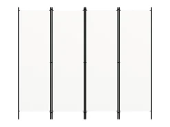 Biombo-Tabique divisorio de 4 paneles 200x180 cm Blanco