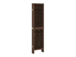 Tabique divisorio de 6 paneles en color marrón oscuro fabricado en paulownia maciza Marru00f3n Online
