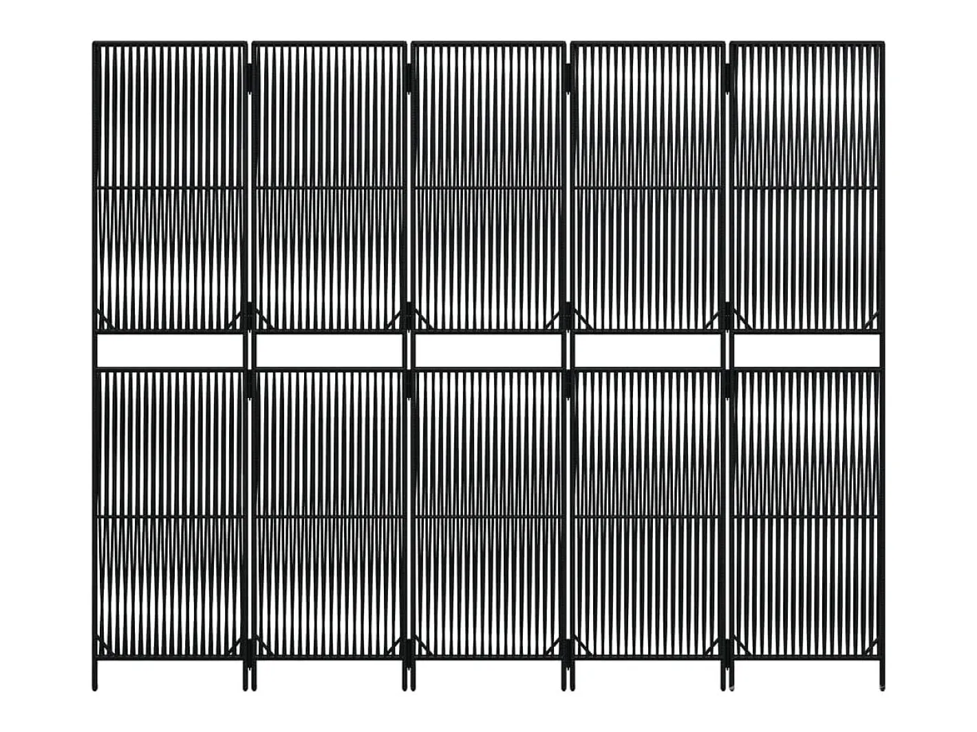 Tabique divisorio de 5 paneles de mimbre de resina negra Negro Online
