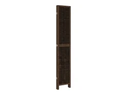 New Tabique divisorio de 5 paneles en marrón oscuro fabricado en paulownia maciza Marru00f3n