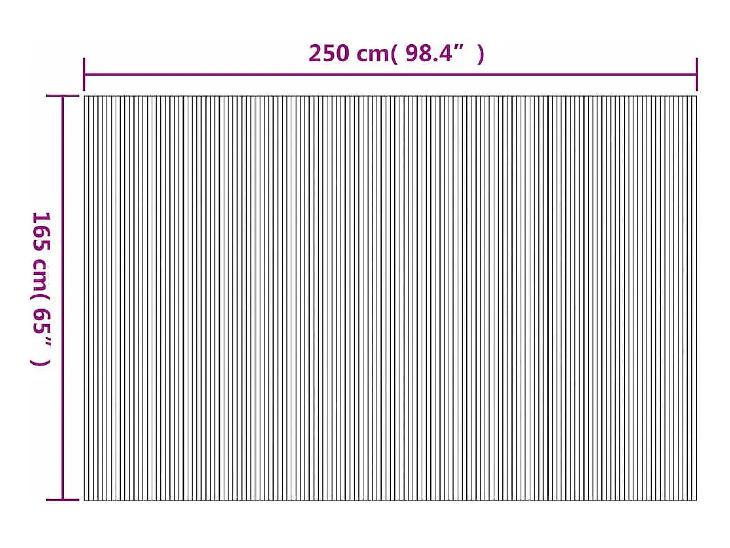 Tabique divisorio de bambú 250 x 165 cm Gris New