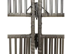 Biombo-Tabique divisorio de mimbre de resina de 4 paneles Gris