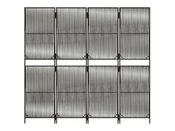 Biombo-Tabique divisorio de mimbre de resina de 4 paneles Gris