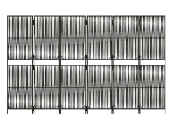 Biombo-Tabique divisorio de mimbre de resina de 6 paneles Gris
