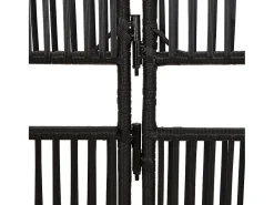 Tabique divisorio de mimbre de resina negra de 4 paneles Negro Hot