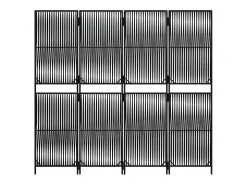 Tabique divisorio de mimbre de resina negra de 4 paneles Negro Hot