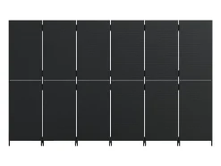 Sale Tabique divisorio de mimbre de resina negra de 6 paneles Negro