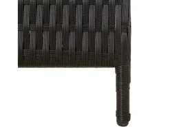 Sale Tabique divisorio de mimbre de resina negra de 6 paneles Negro