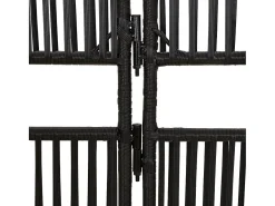 Tabique divisorio de mimbre de resina negra de 6 paneles Negro Online