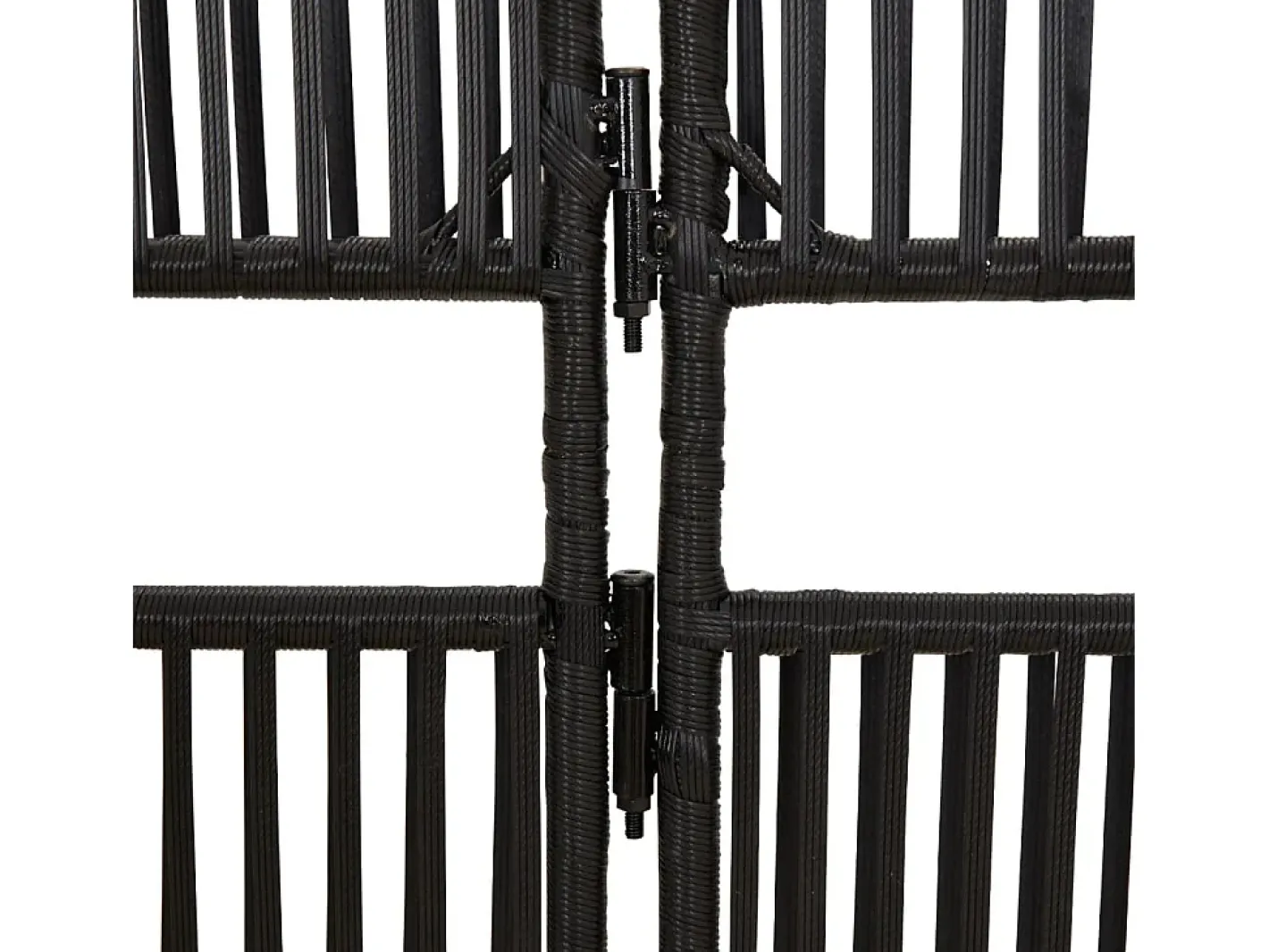 Tabique divisorio de mimbre de resina negra de 6 paneles Negro Online