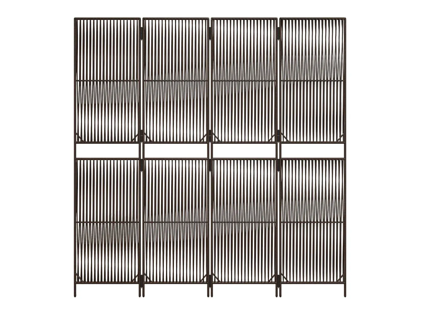 Biombo-Tabique divisorio de mimbre de resina marrón de 4 paneles Marru00f3n