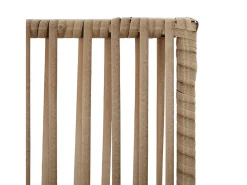 Biombo-Tabique divisorio de mimbre de resina de 6 paneles Beige