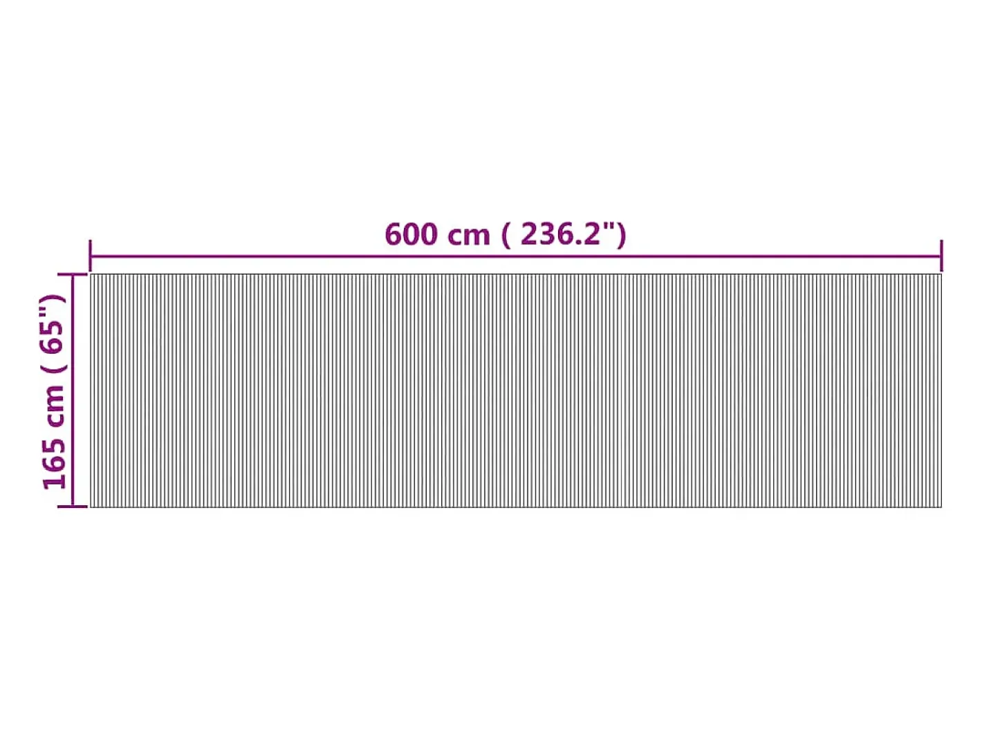 Biombo-Tabique divisorio natural 165x600 cm bambú Marru00f3n