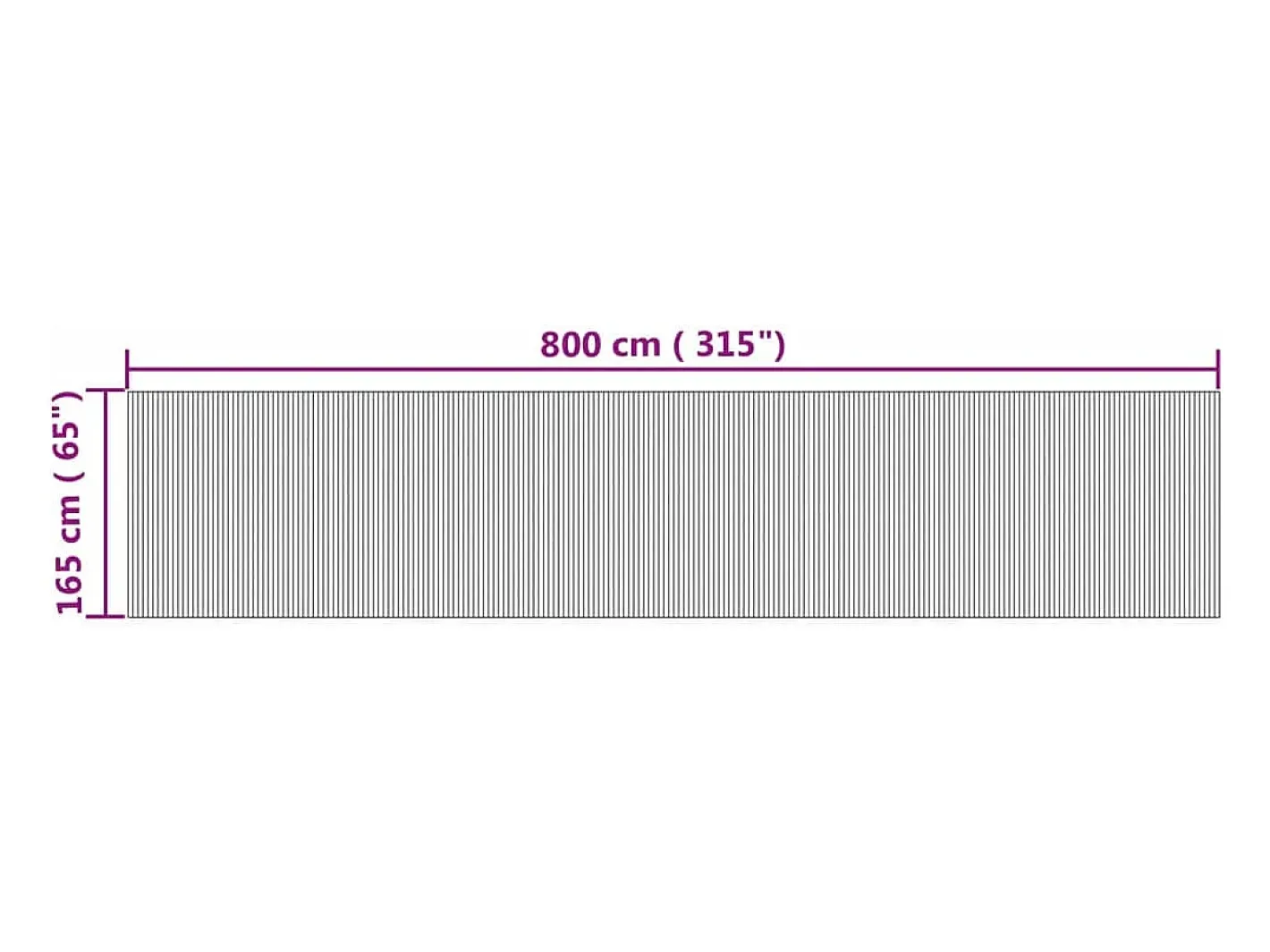 Biombo-Tabique divisorio natural 165x800 cm bambú Marru00f3n