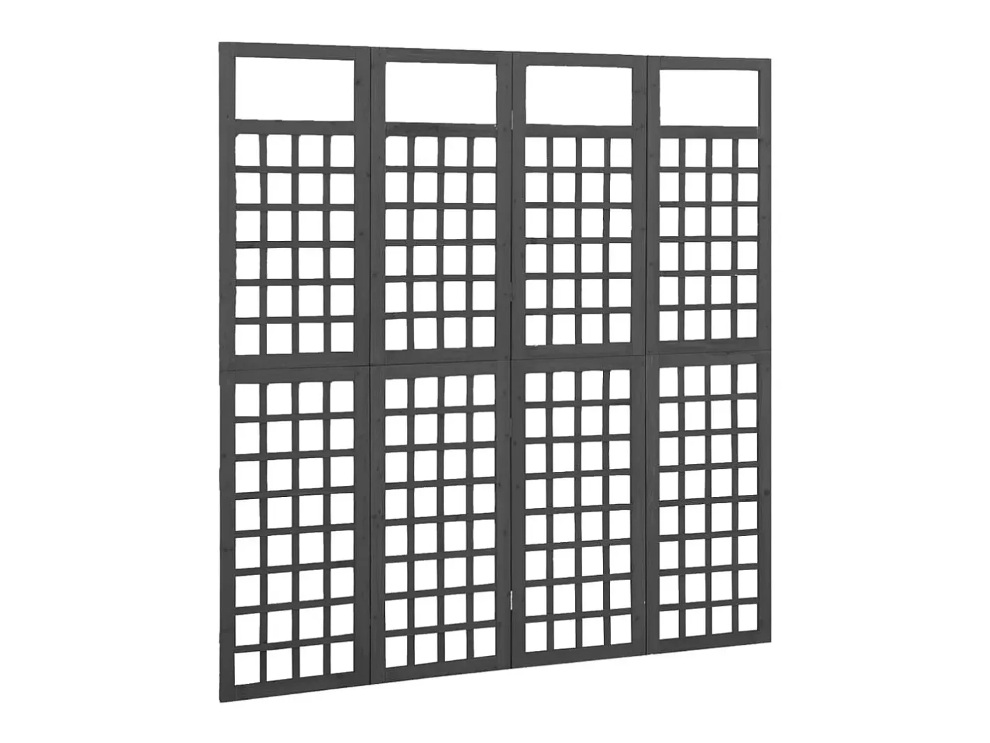 Tabique divisorio/celosía de 4 paneles de madera maciza de abeto Negro Clearance