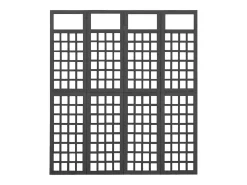 Tabique divisorio/celosía de 4 paneles de madera maciza de abeto Negro Clearance