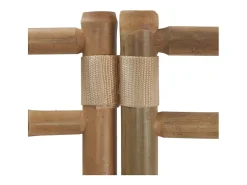 Sale Tabique plegable 3 paneles 120 cm Bambú y lona Crema