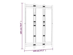 Sale Tabique plegable 3 paneles 120 cm Bambú y lona Crema