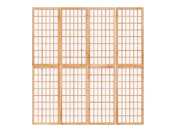 Biombo-Tabique plegable 4 paneles 160x170 cm Marru00f3n