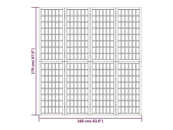 Biombo-Tabique plegable 4 paneles 160x170 cm Marru00f3n