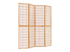 Biombo-Tabique plegable 4 paneles 160x170 cm Marru00f3n