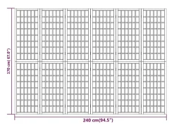 Clearance Tabique plegable 6 paneles 240x170 cm Marru00f3n