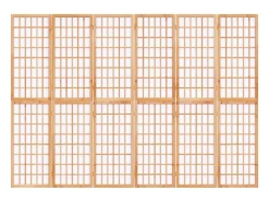 Clearance Tabique plegable 6 paneles 240x170 cm Marru00f3n