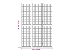 Biombo-Tabique plegable 3 paneles 120x170 cm Marru00f3n