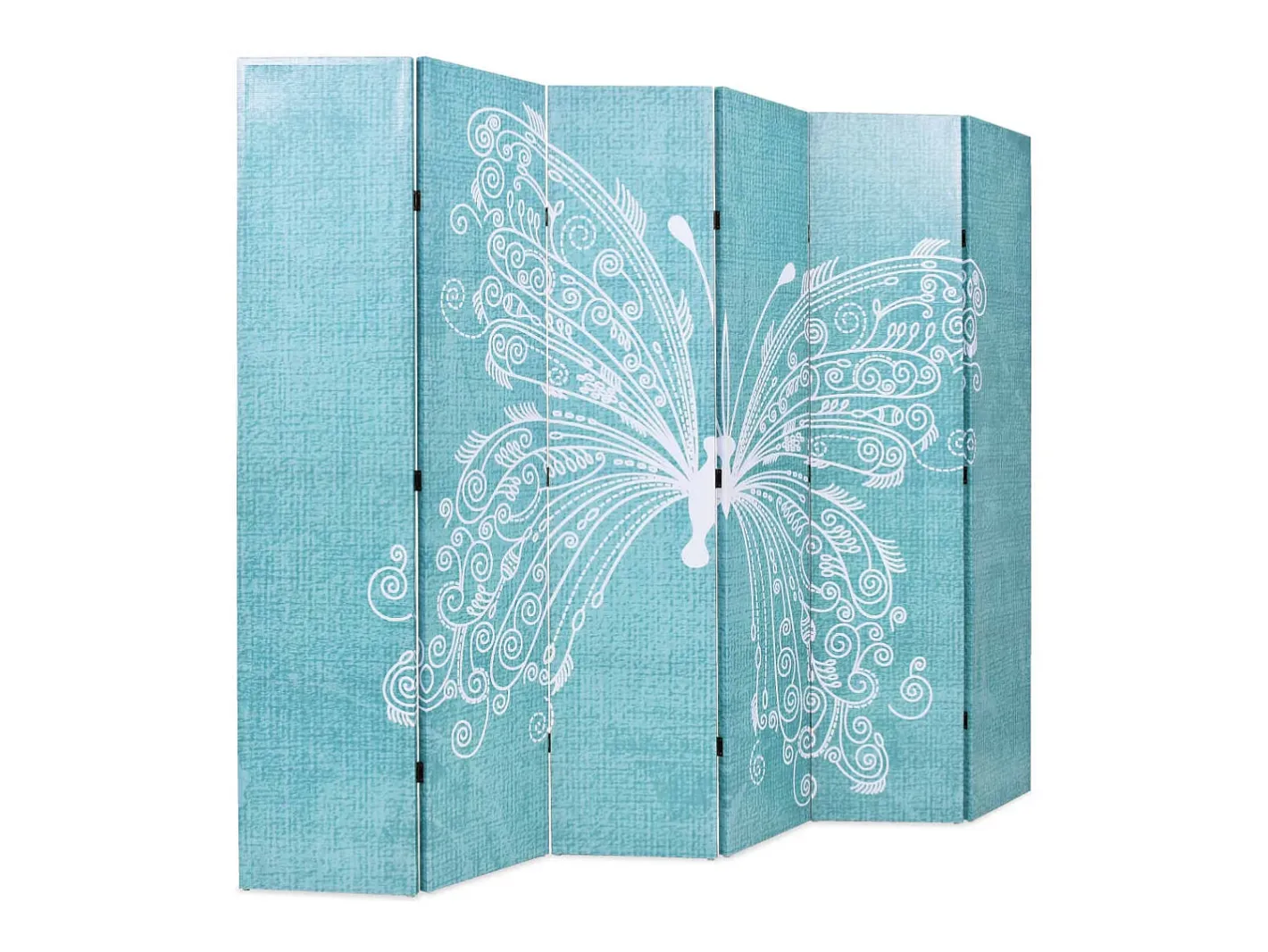 Biombo-Tabique plegable 228 x 170 cm Papillon Bleu Azul