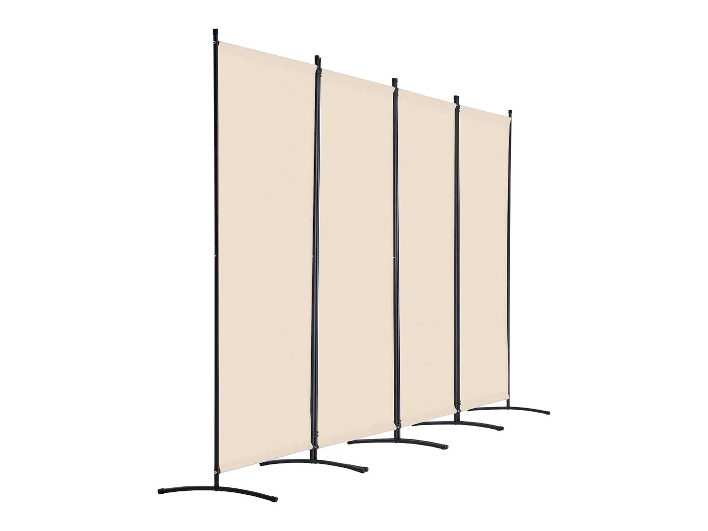 Biombo-Tabique SucceBuy Biombo de 4 Paneles, Biombo Plegable, Separador Portátil, Separador Independiente para Oficina, Dormitorio y Estudio, Beige