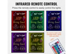 Tablero de Escritura de Mensajes a LED SucceBuy 59,8 x 79,8 cm Tablero Borrable Iluminado Negro Sale