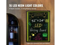 Tablero de Escritura de Mensajes a LED SucceBuy 59,8 x 79,8 cm Tablero Borrable Iluminado Negro Sale
