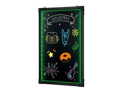 Best Tablero de Escritura de Mensajes a LED SucceBuy 40,5 x 60,5 cm, con Marcadores y Teléfono Negro
