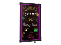 Best Tablero de Escritura de Mensajes a LED SucceBuy 40,5 x 60,5 cm, con Marcadores y Teléfono Negro