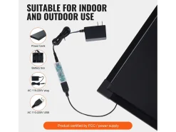 Cuadro-Tablero de Escritura de Mensajes con LED SucceBuy, 40,5 x 30,2 cm Iluminado y Borrable, para la Casa, la Tienda de Bodas Negro
