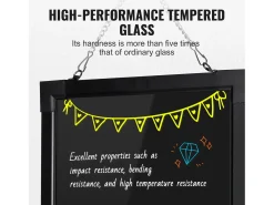 Cuadro-Tablero de Escritura de Mensajes con LED SucceBuy, 40,5 x 30,2 cm Iluminado y Borrable, para la Casa, la Tienda de Bodas Negro