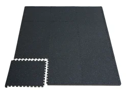 Felpudo-Tapete Entrelazado SucceBuy de 1.4 cm de Grosor para Gimnasio, 12 Piezas, y Azul, 4.46 m² Negro