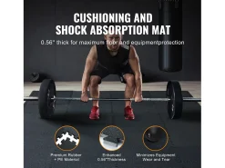 Felpudo-Tapete Entrelazado SucceBuy de 1.4 cm de Grosor para Gimnasio, 12 Piezas, y Azul, 4.46 m² Negro
