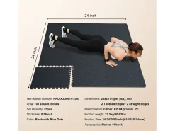 Tapete Entrelazado SucceBuy de 1.4 cm de Grosor para Gimnasio, 25 Piezas, Superficie de Goma, Color y Azul Negro Discount