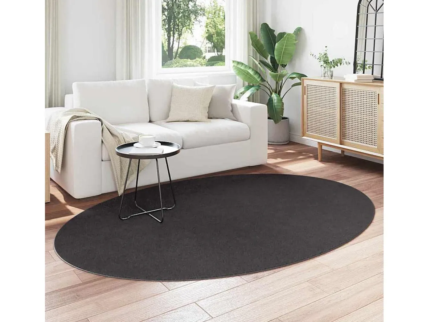 Tapiz Antracita 160 x 230 cm Poliéster Gris New