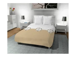 Soleil d'ocre Ropa De Casa-Tartan, Manta de microfibra 110x170 cm FAMILY SPIRIT taupe Topo