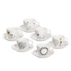 Taza de café con platillo Blanco IRIS GOLDY Juego de 6 Sale